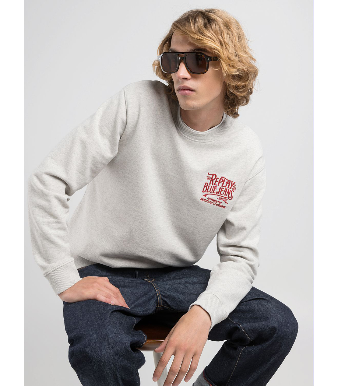 クルーネックコットンフリース 詳細画像 グレーメランジ 3